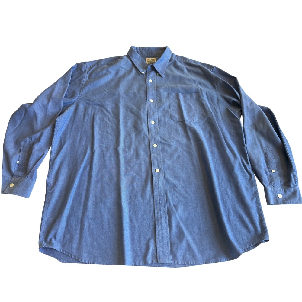 TravelSmith Mens Button Down Shirt XXL Blue Coolmax Long Sleeve Preppy Office